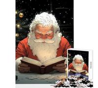 Jigsaws 1000 Pieces for Adults Santa Claus Reading by Candlelight Christmas Educational Toy Great Gifts And Toys Educational Game Wishlist with Santa Claus size 38x52cm