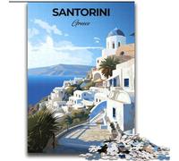 Jigsaws 1000 Pieces for Adults Santorini Greece Travel, Help The Brain Exercise Addictive Toys to Cultivate Patience Perfect Decoration 75x100cm