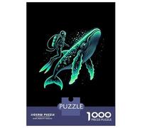 Jigsaws 1000 Pieces for Adults Scuba Diver Whale Jigsaw for Adults Relax Games But Fun And Humorous Challenging Game Gifts 38x26cm/1000pcs