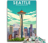 Jigsaws 1000 Pieces for Adults Seattle Washington Travel Family Fun for Is Ideal As A Gift for The Whole Family for And Age 14 Years Up (size 38x52cm)