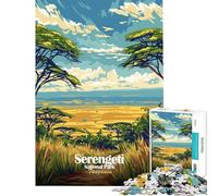 Jigsaws 1000 Pieces for Adults Serengeti National Park, Tanzania Art Brain Intelligence Challenge Addictive Toys Relax Games Family Activities Funny Gifts (size 38x26cm)