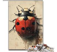 Jigsaws 1000 Pieces for Adults Seven-spotted Ladybug,Help The Brain Exercise Addictive Toys to Cultivate Patience Perfect Decoration 38x26cm
