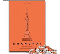 Jigsaws 1000 Pieces for Adults Shanghai China,Help The Brain Exercise Addictive Toys to Cultivate Patience Gift For Birthdays 50x75cm