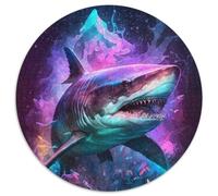 Jigsaws 1000 Pieces for Adults Shark Painting 1000 Pieces Round Puzzles for Adults Relax & Challenge, Colorful Home Decor Art, for Friends 1000pcs (67.5x67.5cm)