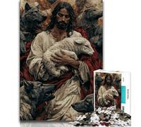Jigsaws 1000 Pieces for Adults Sheep And Jesus,Educational Games Home Decoration Educational Game for Birthday,Chrismas (38x26cm)