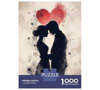 Jigsaws 1000 Pieces for Adults Silhouette Couple Love Puzzles for Adults Brain Teaser Game Stress Reliever Unique Birthday And Xmas Gifts 52x38cm/1000pcs