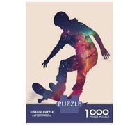 Jigsaws 1000 Pieces for Adults Skate Galaxy Silhouette Puzzle for Adults Relax Games Analysis And Logic Christmas Birthday Gifts 70x50cm/1000pcs