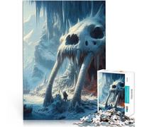 Jigsaws 1000 Pieces for Adults Skull Cave in the Ice Spielspielzeug als Familiengeschenk Ein Kunstwerk38x26cm