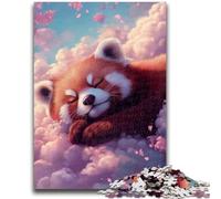 Jigsaws 1000 Pieces for Adults Sleeping Red Panda Adult Puzzles,for Educational Game Challenge Toy Birthday Present, Gifts, Wall Art (38x26cm)