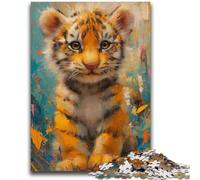Jigsaws 1000 Pieces for Adults Smiling Baby Tiger Learning Educational Toys Family Games Enhance Love between Couples 50x75cm