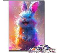 Jigsaws 1000 Pieces for Adults Smiling Cute Bunny Wooden Jigsaw for Teenagers & Teens, Ideal Birthday size 50x75cm
