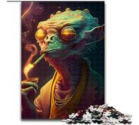 Jigsaws 1000 Pieces for Adults Smoking Sci Fi Lizard Jigsaw Puzzles for Adults, 1000 Piece Impossible Educational Home Decoration Games & Gifts (Size 26x38cm)