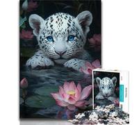 Jigsaws 1000 Pieces for Adults Snow Leopard Baby Puzzles for Teenagers,Brain Intelligence Challenge Addictive Toys for Home Decoration 26x38cm