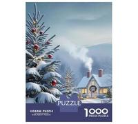 Jigsaws 1000 Pieces for Adults Snowy Christmas Cottage Jigsaws for Adults Relax Games Presents for Women Unique Birthday And Xmas Gifts 70x50cm/1000pcs