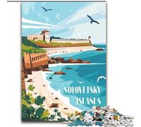 Jigsaws 1000 Pieces for Adults Solovetsky Serenity Family Entertainment Toys with Matching Poster And Trivia Sheet (50x75cm) 1000pcs