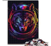 Jigsaws 1000 Pieces for Adults Space Astronauts Wolf Jigsaw Made of Wood,Family Interaction & Brain Challenge, Family Activity Challenge 1000pcs(50x75cm)
