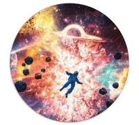 Jigsaws 1000 Pieces for Adults Space Explosion Astronaut 1000 Pieces Round Puzzles for Adults Relax & Challenge, Colorful Home Decor Art, for Friends 1000pcs (67.5x67.5cm)