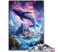 Jigsaws 1000 Pieces for Adults Space Whale Challenging Game And Family Play with Fully Interlocking Randomly Shaped Pieces 50x75cm