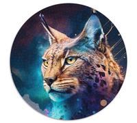 Jigsaws 1000 Pieces for Adults Spirit Lynx Round Puzzles 1000 Pieces for Adults Challenging Brain Teaser - Relaxing Toy for Teenagers 1000pcs (67.5x67.5cm)