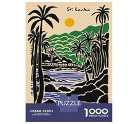 Jigsaws 1000 Pieces for Adults Sri Lanka Tropical Landscape Illustration Puzzles for Adults Brain Teaser Game Stress Reliever Unique Birthday And Xmas Gifts 70x50cm/1000pcs