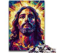 Jigsaws 1000 Pieces for Adults Stained Glass Jesus Learning Educational Toys Family Games Enhance Love between Couples 50x75cm