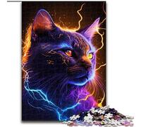 Jigsaws 1000 Pieces for Adults Star Cat Made of Wood, Ideal for Family Fun, Relaxation 50x75cm Birthday Party for Men Women