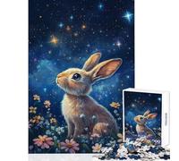 Jigsaws 1000 Pieces for Adults Starry Bunny's Dream Shared Joyful Family Experience Wonderful Christmas Surprise Gifts (50x75cm)