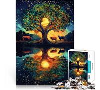 Jigsaws 1000 Pieces for Adults Starry sky tree of life Made of cardboard,for and from 14 years and over Train your brain and your hands Best Gift for Adults and teenagers。size:38x52cm