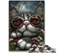 Jigsaws 1000 Pieces for Adults Steampunk Cat 1000 Piece Jigsaw,Stress Reliever Difficult Challenge Unique Home Decor And Gifts (50x75cm)