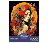 Jigsaws 1000 Pieces for Adults Sugar Skull Mexican Art Jigsaw for Adults Relaxing Games Presents for Women Fun at Home Activities, 38x26cm/1000pcs