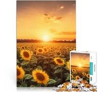 Jigsaws 1000 Pieces for Adults Sunflower Field Clear Sky Herausfordernd Schwierig Verbessern Sie das Gedächtnis52x38cm
