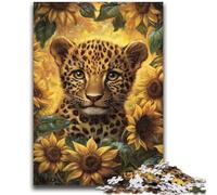 Jigsaws 1000 Pieces for Adults Sunflower Leopard Help The Brain Exercise Addictive Toys to Cultivate Patience A Work of Art 26x38cm