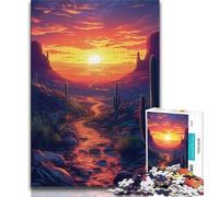 Jigsaws 1000 Pieces for Adults Sunset in The Desert Adult Puzzles,Fun Games Every Piece Is Unique - Challenging Family Fun Game (size 38x26cm)