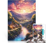 Jigsaws 1000 Pieces for Adults Sunset in the Mountains Staycation: Zeit totschlagen Einzigartige Wohndekoration und Geschenke75x50cm