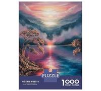 Jigsaws 1000 Pieces for Adults Sunset over The Lake Jigsaws for Adults Hands-on Game Difficult Challenge Challenging Game Gifts 70x50cm/1000pcs
