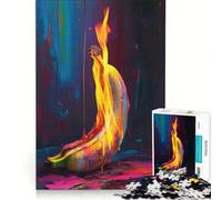 Jigsaws 1000 Pieces for Adults Surreal Banana In Flames Impossible Game Difficult Challenge Enhance Love between Couples 38x52cm