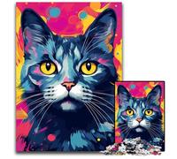 Jigsaws 1000 Pieces for Adults Surreal Cat Abstract Puzzles for Adults Home Decor Brain Teaser Game for Teenagers Family Interaction 1000 PCS(38x26cm)