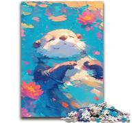 Jigsaws 1000 Pieces for Adults Swimming Otter Family Fun for Is Ideal As A Gift for The Whole Family for And Age 14 Years Up 26x38cm