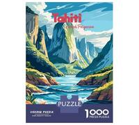 Jigsaws 1000 Pieces for Adults Tahiti French Polynesia Landscape Art Puzzle for Adults Relax Games Analysis And Logic Christmas Birthday Gifts 52x38cm/1000pcs