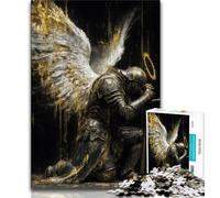 Jigsaws 1000 Pieces for Adults Ten Medieval Angel Knights,Help The Brain Exercise Addictive Toys to Cultivate Patience Perfect Decoration (38x26cm)
