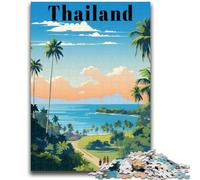 Jigsaws 1000 Pieces for Adults Thailand Travel Poster Family Fun for Is Ideal As A Gift for The Whole Family for And Age 14 Years Up (size 50x75cm)