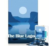 Jigsaws 1000 Pieces for Adults The Blue Lagoon, Iceland Flawless Fit Art Mind Game Gift Slow Game Play Christmas Wall Art (38x52cm)