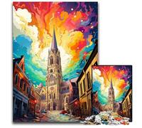 Jigsaws 1000 Pieces for Adults The Colorful Psychedelia of Ghent’s Bell Tower Difficult Puzzles for Adults Brain Challenge for Teenagers & Home Decor 1000 PCS(75x50cm)