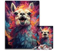 Jigsaws 1000 Pieces for Adults The Colorful Psychedelia of Space Alpacas Difficult Puzzles for Adults Brain Challenge for Teenagers & Home Decor 1000 PCS(38x26cm)
