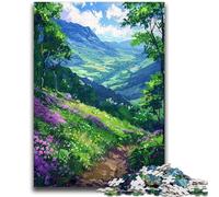 Jigsaws 1000 Pieces for Adults The Green Mountain Challenging Game And Family Play with Fully Interlocking Randomly Shaped Pieces 26x38cm