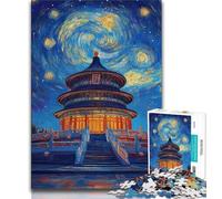 Jigsaws 1000 Pieces for Adults The Temple of Heaven,Help The Brain Exercise Addictive Toys to Cultivate Patience Perfect Decoration (38x26cm)