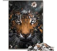 Jigsaws 1000 Pieces for Adults The Tigers Garden Made of Wood, Toys Gift Educational Intellectual Decompressing Fun Family Game 50x75cm Birthday Party for Men Women