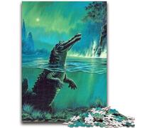 Jigsaws 1000 Pieces for Adults There Are Crocodiles Under The Water 1000 Piece Jigsaw,Fun Games Every Piece Is Unique - Challenging Family Fun Game (38x26cm)