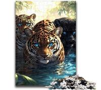 Jigsaws 1000 Pieces for Adults Three Tigers Family Fun for Is Ideal As A Gift for The Whole Family for And Age 14 Years Up 26x38cm