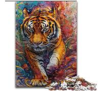 Jigsaws 1000 Pieces for Adults Tiger Oil Painting Jigsaw for Teenager & Families, Perfect DIY Decor & Brain-Teasing Challenge (size 26x38cm)